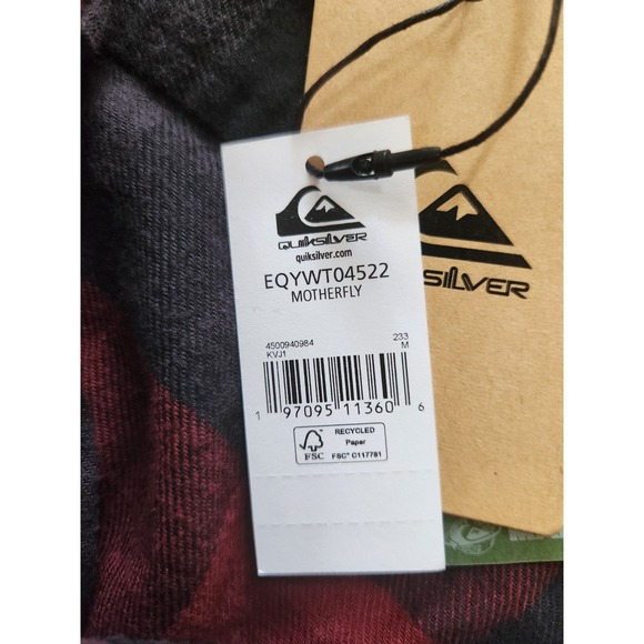 QuickSilver Regular Fit Red Flannel Shirt Motherfly Long Sleeve Size Medium - Picture 11 of 16